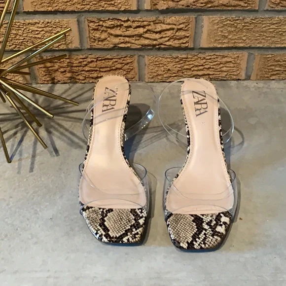 Zara Snakeskin and Clear Heels - Picture 6 of 8